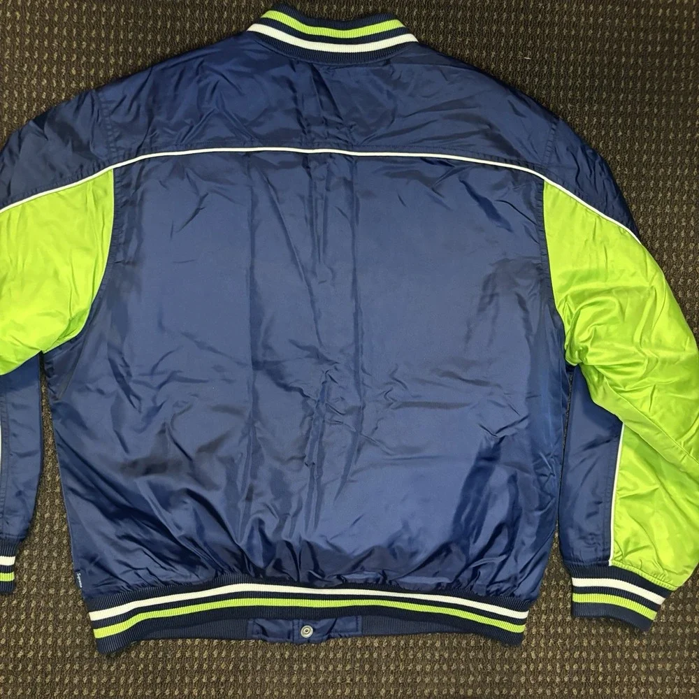 Supreme Team Varsity Jacket Navy Lime Green FW20 Script Logo NY Spellout Size M